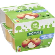Carrefour classic' compote pomme sans sucres ajoutés 8x100 g