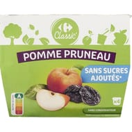 Carrefour classic' compote pomme pruneau sans sucre ajoutés x4 - 400g