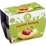 Carrefour classic' compote pomme banane x4 - 400g