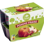 Carrefour classic' compotes pomme fraise x4 - 400g