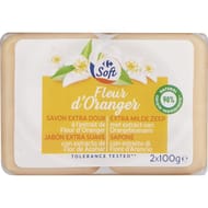 Carrefour soft savon fleur d'oranger 2x100g