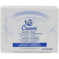 Carrefour soft savon 1/4 de crème hydratante 100g x4