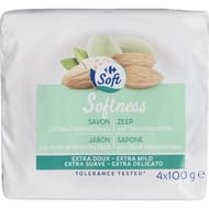 Carrefour soft savon extra doux huile d'amande douce 4x100g