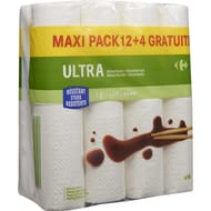 Carrefour essuie tout ultra absorbant 12+4 gratuits