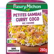 Fleury michon petites gambas à la persillade & penne aux légumes du soleil 280g