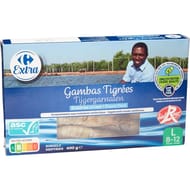 Carrefour gamabs entières crues 8/12 asc 400g