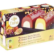 Carrefour extra buchettes vanille fruits rouges x4 310g