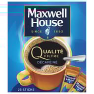 Maxwell house qualité filtre decaféiné stick x25 45g