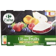 Carrefour extra yaourt brassé sur lit aux fruits 6x125g
