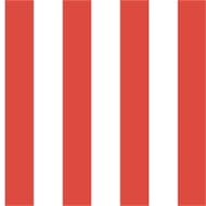 50 serviettes en ouate 40x40cm 3 plis stripes rouge