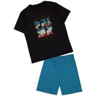 Pyjashort print NOIR/TURQUOISE XXL