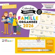 Calendrier mensuel compact famille organisée 2026 : De septembre 2024 à décembre 2025