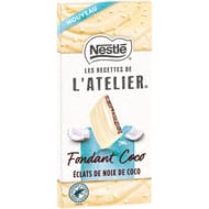 Les recettes de l'atelier tablette de chocolat blanc et lait fondant coco-130g