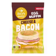 Carrefour bon appétit egg muffin bacon 125g