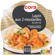 Cora lapin aux 2 moutardes et son riz 300g