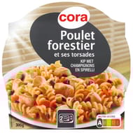 Cora poulet forestier et ses torsades barquette 300g