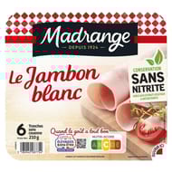Madrange mon jambon blanc conservation sans nitrite sans couenne 4 tranches 140g