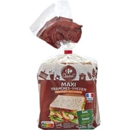 Carrefour classic' pain de mie complet maxi tranches sans additif 550g