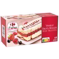 Carrefour extra dessert glacé vanille fruits rouges 365g