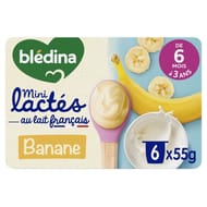 Blédina mini lactés banane dès 6 mois 6x55g
