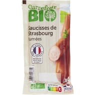 Carrefour bio saucisses de Strasbourg fumées x4 140g