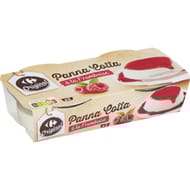 Carrefour original panna cotta à la framboise 2x120g