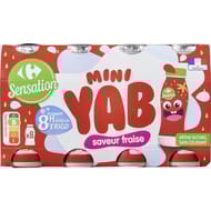 Carrefour sensation yaourt à boire fraise 8x100g