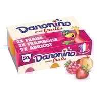 Danonino aux fruits fraise framboise abricot 6x50g