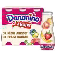 Danonino à boire saveur fraise banane abricot pêche 6x100g