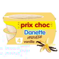 Danette mousse vanille 4x60g prix choc
