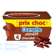 Danette mousse chocolat 4x60g prix choc