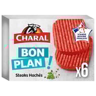 Charal bon plan 6 steaks hachés pur boeuf 18% mg 540g