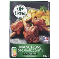 Carrefour extra manchons de canard confits x4 310g