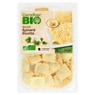 Carrefour pâtes fraiches ravioli épinard ricotta biologique 250 gr