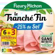 Fleury Michon le tranché fin dégustation sans couenne -25% de sel 6+3 offertes 270g
