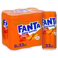 Fanta orange sans sucre 6x33cl