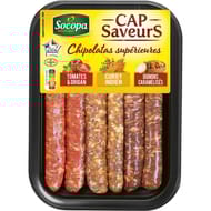 Assortiment chipolatas supérieures 3 saveurs "Cap saveur" x6 330g
