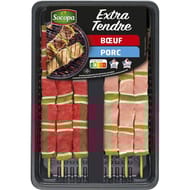 Assortiment brochettes extra tendre nature x6 510g Socopa