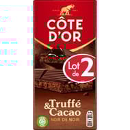 Côte d'or fourré épais noir truffe coeur coulant chocolat 190g