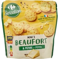 Carrefour sensation mini's biscuits apéritif beaufort & poivre 100g