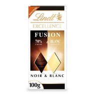 Lindt excellence fusion noir 70% et blanc - 100g
