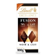 Lindt excellence fusion noir 70% et lait - 100g
