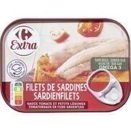 Carrefour extra filets de sardines sauce tomate légumes 100g