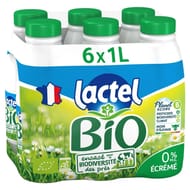 Lactel lait bio écrémé 6 x 1l