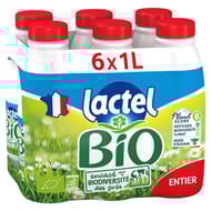 Lactel lait entier bio certifié ab  6x1l