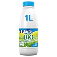 Lactel lait bio certifié AB 1/2 écrémé bouteille 1l