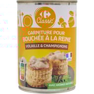 Carrefour classic garniture pour bouchée à la reine volaille & champignons 400g