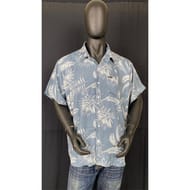 Chemise manches courtes homme FEUILLES GRISES XXL