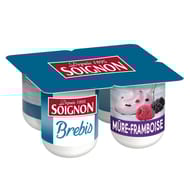 Soignon yaourt brassé brebis mures framboises 4x110g