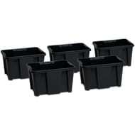 Bac de rangement 30 litres noir lot de 5